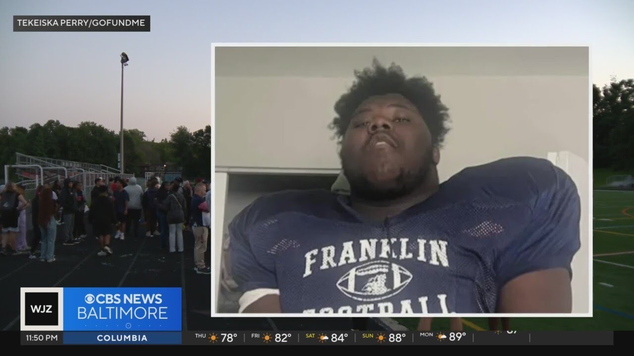 Franklin High football player honored a week after his death - YouTube