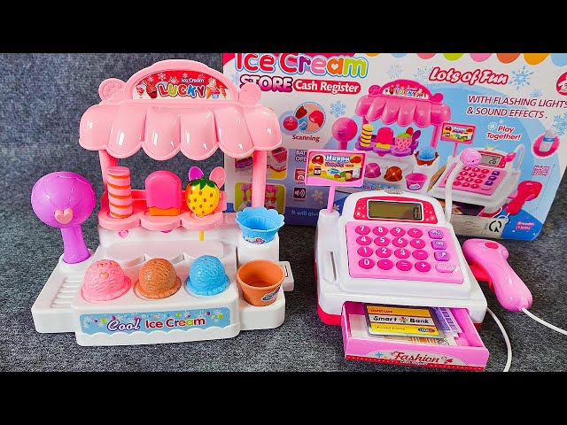 6 Minutes Satisfying with Unboxing Cute Pink Ice Cream Store Cash Register ASMR | Review Toys class=