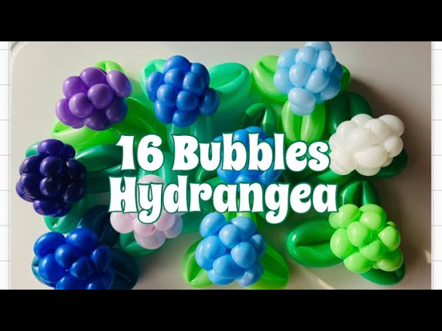 EIKO KONDO✨️バルーンジレ 総柄 ワイヤー変形 総柄 アートを纏う❁ Hydrangea made with 16 bubbles ☔️ 16個のバブルで作る紫陽花
