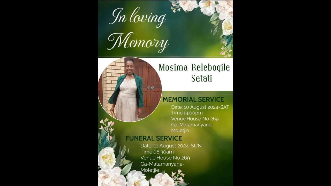 FUNERAL SERVICE OF MOSIMA RELEBOGILE SETATI PART ONE