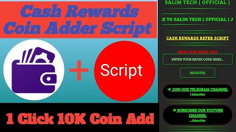 Cash Rewards App Refer Script !! Cash Rewards App Coin Adder Script !! Cash Rewards App !! Cash