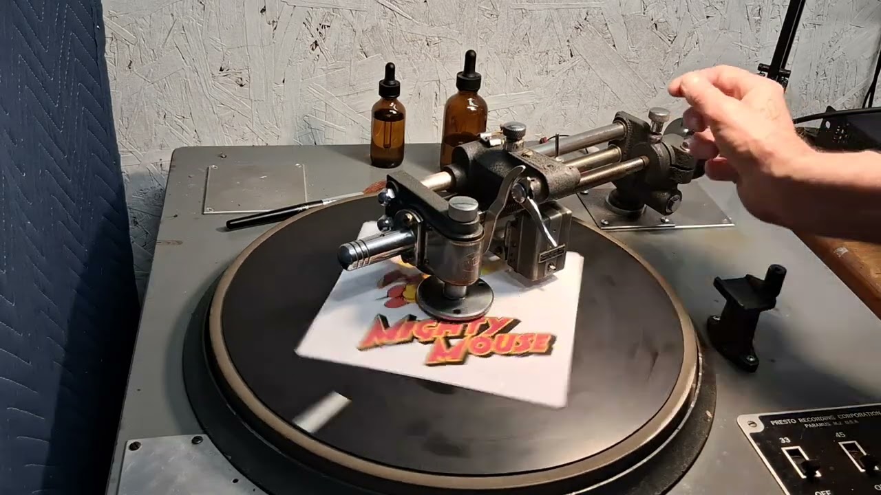 PRESTO 6N RECORD LATHE / RECORDING MIGHTY MOUSE PICTURE DISC / 78 RPM / INSTALLING NEW FEEDSCREW