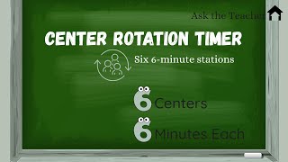 Classroom Center Rotation Timer - 6 Stations,  6 Minutes Each