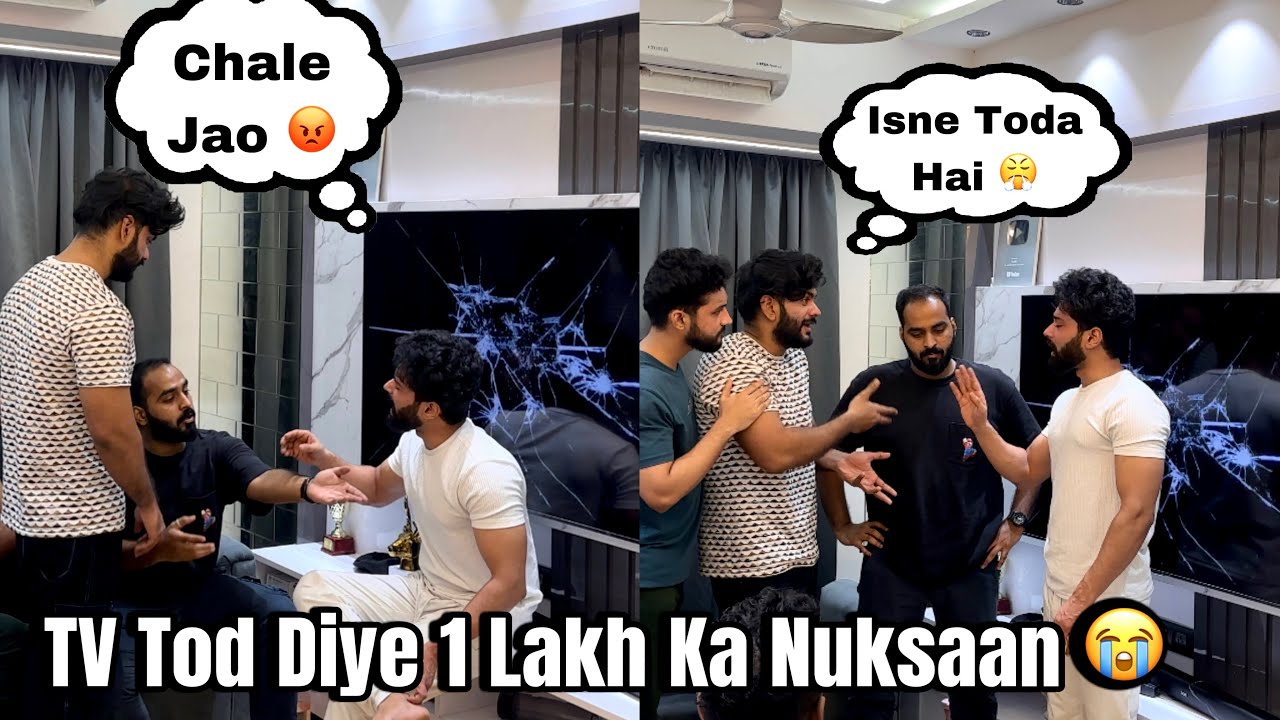 TV Glass Breaking Prank on Abresh 😤|  1 Lakh Ka Nuksaan | Fokats | Abresh & Zeeshan