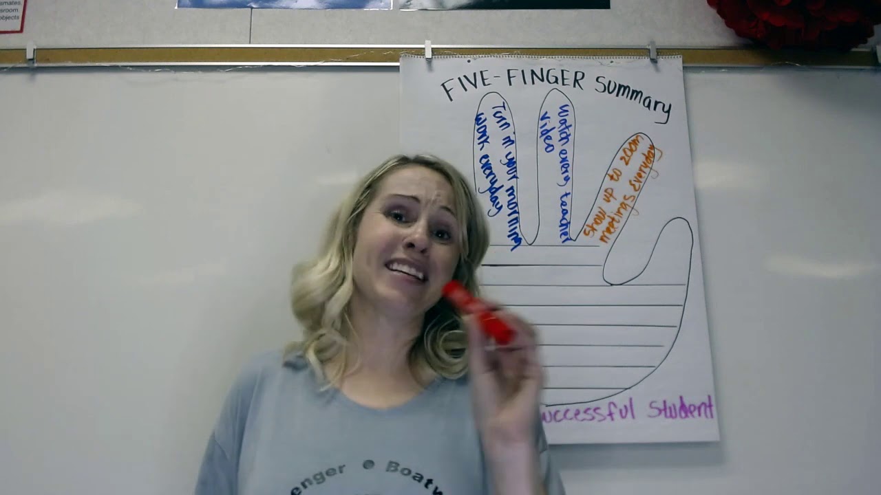 How To Write A 5 Finger Summary YouTube How To Write A 5 Finger Summary YouTube