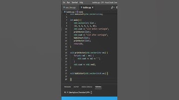 Bubble sorting using C++