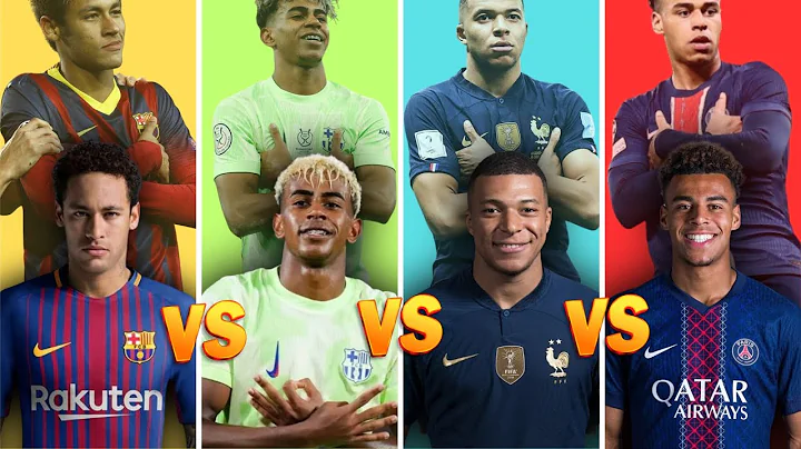 Comparison: Neymar vs Lamine Yamal vs Mbappé vs Désiré Doué