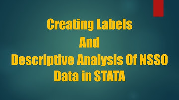 How to Create Label, Define Code, Recode Variable in STATA for Descriptive Analysis of NSSO Data #3