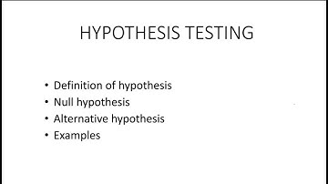 Hypothesis Testing: Null, alternative and examples