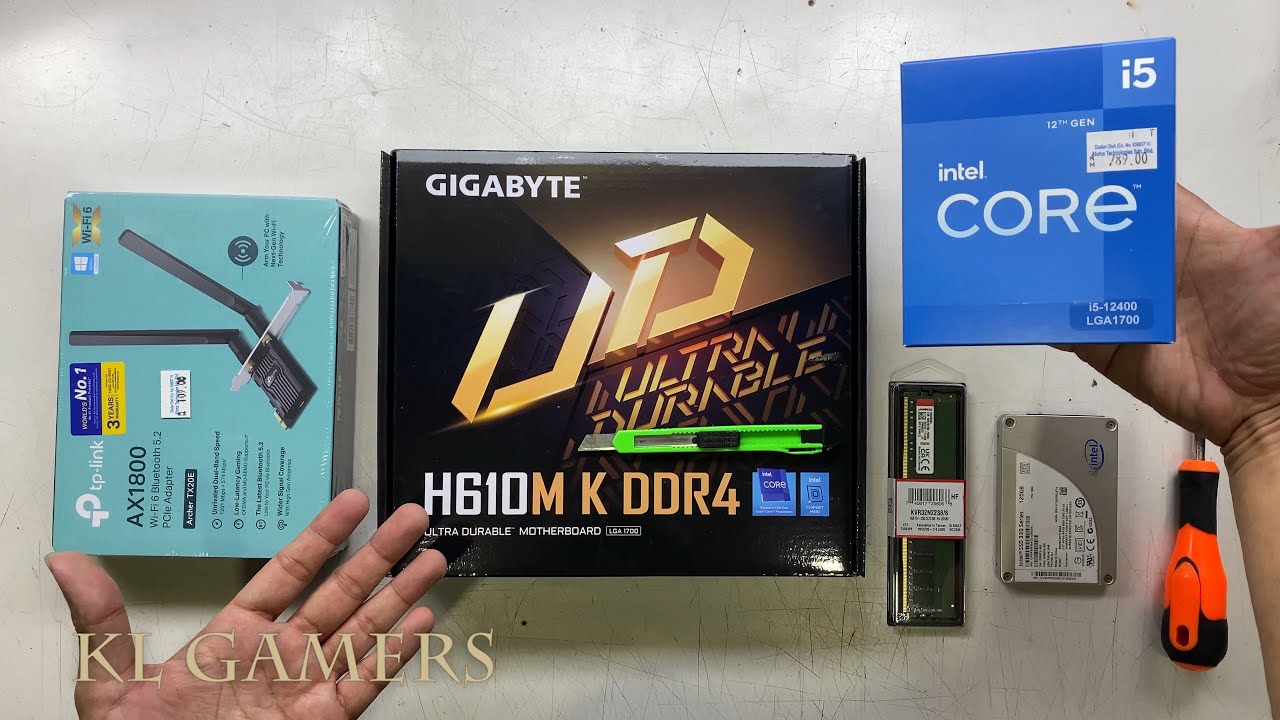 intel Core i5 12400 GIGABYTE H610M K DDR4 TP link AX1800 WIFI 6 Desktop ...