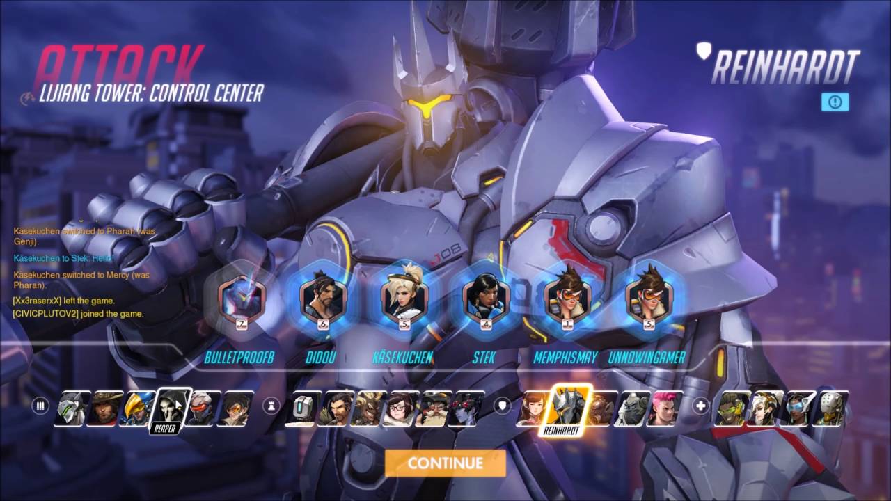 Overwatch -Tanking with Reinhardt (1080p, PC, Epic Settings)