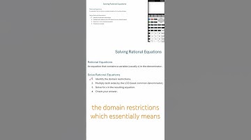 Solving Rational Equations