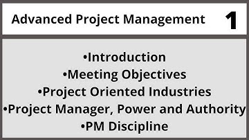 Advanced Project Management PRM700 LECTURE 01