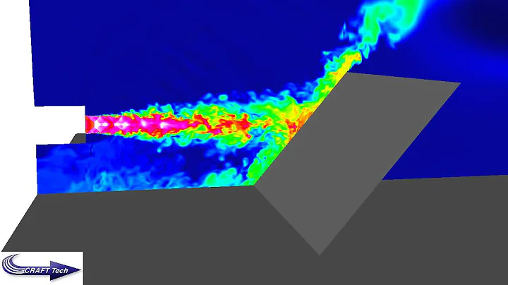 Temperature (Side View) - Jet Impingement on a Jet Blast Deflector