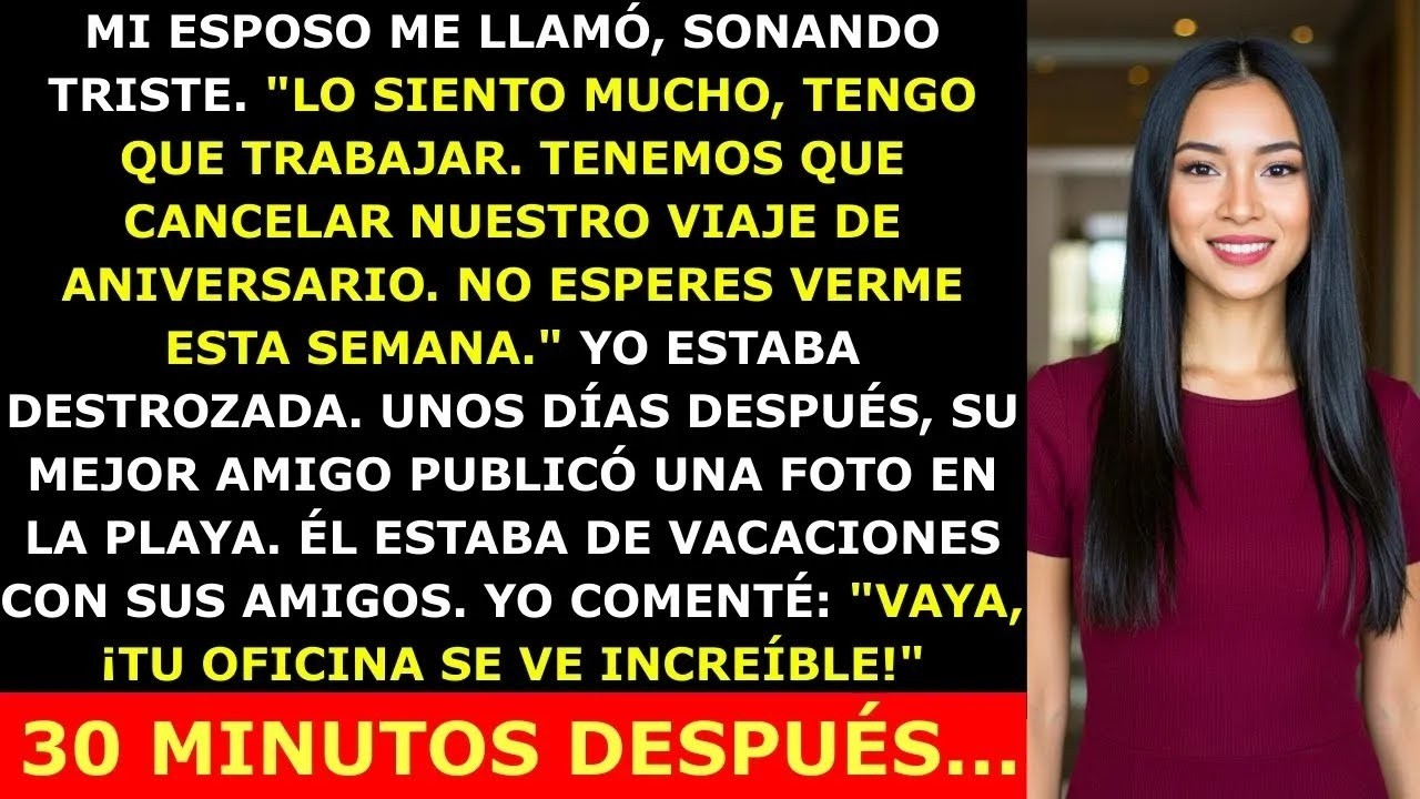 Mi Esposo Canceló Nuestro Viaje por “Trabajo” — Hasta Que Su Mejor Amigo lo Etiquetó en u