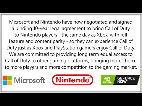 ITS OFFICIAL - Microsoft gives Nintendo & NVIDIA 10 Years of COD