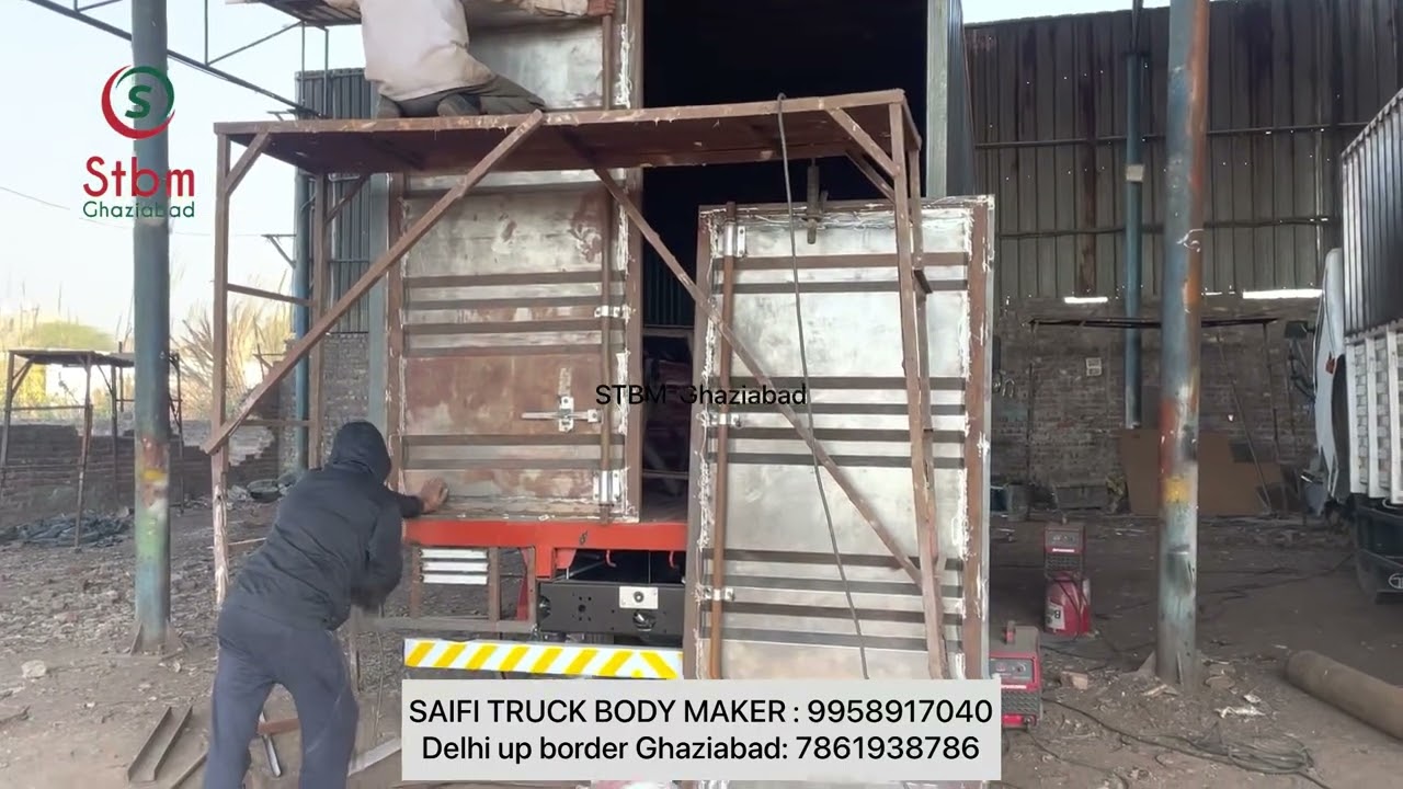 New Tata 709 open body to close container body making part.6