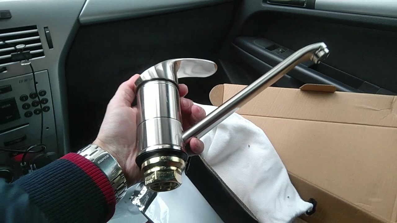 Frap F4921-5 40мм Смеситель шаровый для кухонной мойки цвет сатин - YouTube