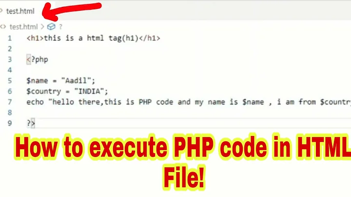 how to execute PHP code in HTML file