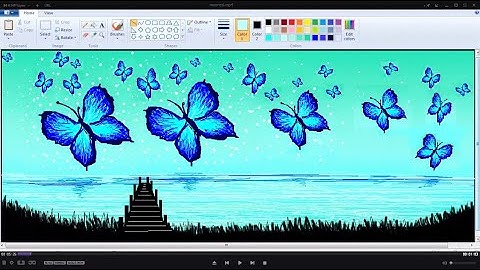 Easy Butterfly Scenery Drawing in MS-Paint