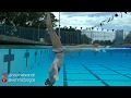 Above and underwater view of artistic swimming