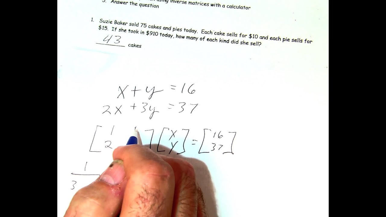 matrix word problems - YouTube Inside Matrices Word Problems Worksheet