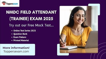 NMDC FIELD ATTENDANT (TRAINEE) Online Test Series 2025 #nmdc #field #attendant #trainee