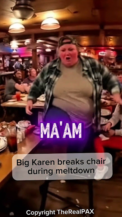 Karen meltdown and breaks chair