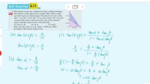 Chapter  6: Trigonometric Function [Self Exercise 6.11] KSSM Form 5 Add Maths