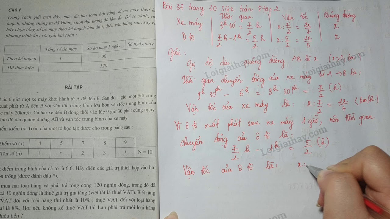 Giải bài 37 trang 30 SGK toán 8 tập 2 - youtube