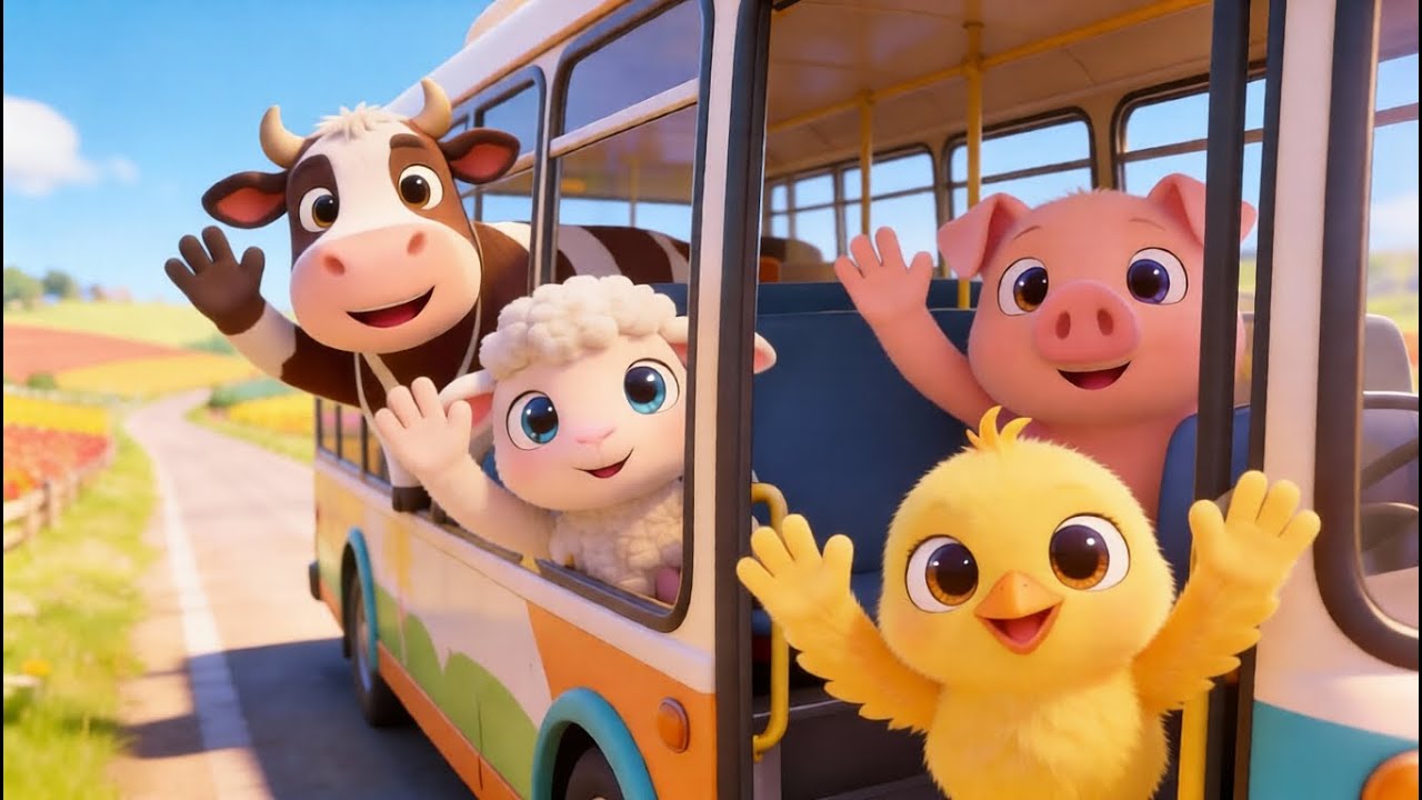 The Happy Bus Song | The Wheels On The Bus New Version | Nursery Rhymes  & Simple Kids Songs