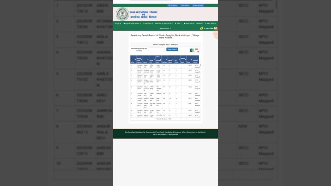 Jharkhand ration card number kaise nikal