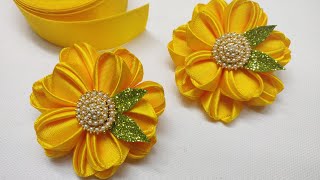 Diy How To Make Satin Ribbon Kanzashi Flower