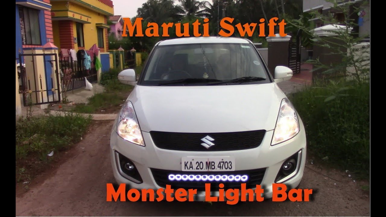 Modified Cars Mangalore, Light Bar Maruti Swift