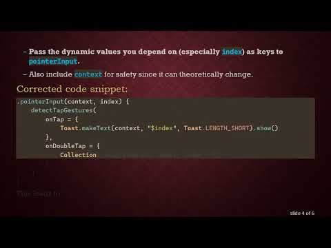 Avoid LazyColumn pointerInput Index Duplication in Jetpack Compose