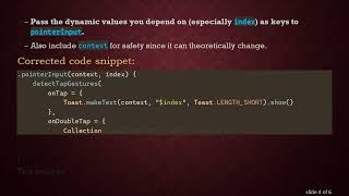 Avoid LazyColumn pointerInput Index Duplication in Jetpack Compose