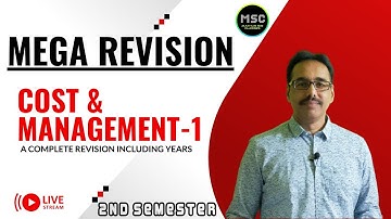 MEGA REVISION I Cost & Management-1 I Calcutta University I @MathurSirClasses