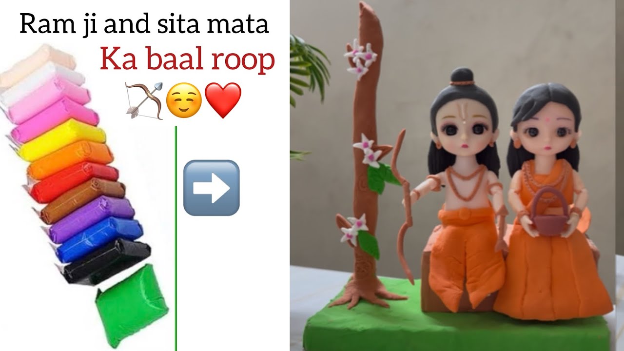 Ram ji and sita mata ka baal roop 🫶🏻 ️ |Clay transformation | - YouTube