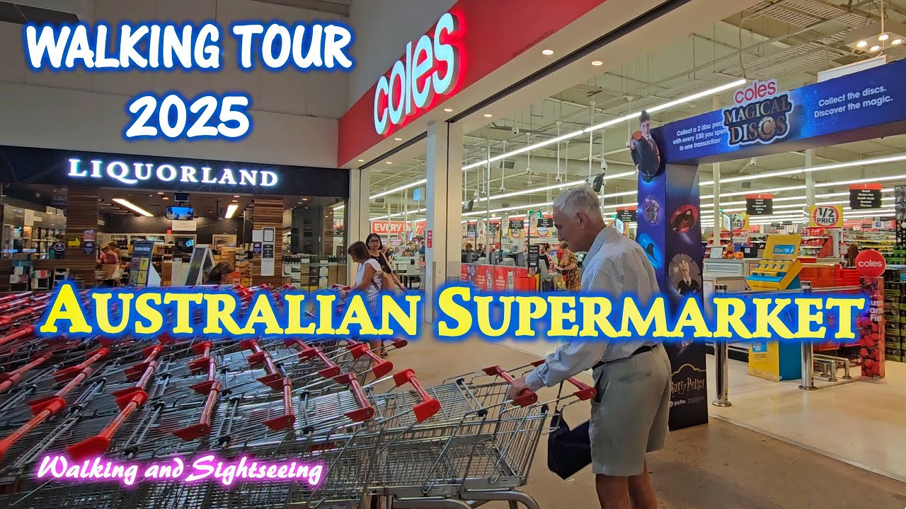 AUSTRALIA COLES SUPERMARKET 🛒& LIQUORLAND 🍾WALKING TOUR 2025 🚶‍♀️ DARWIN 🦘NORTHERN TERRITORY 🇦🇺 🪃