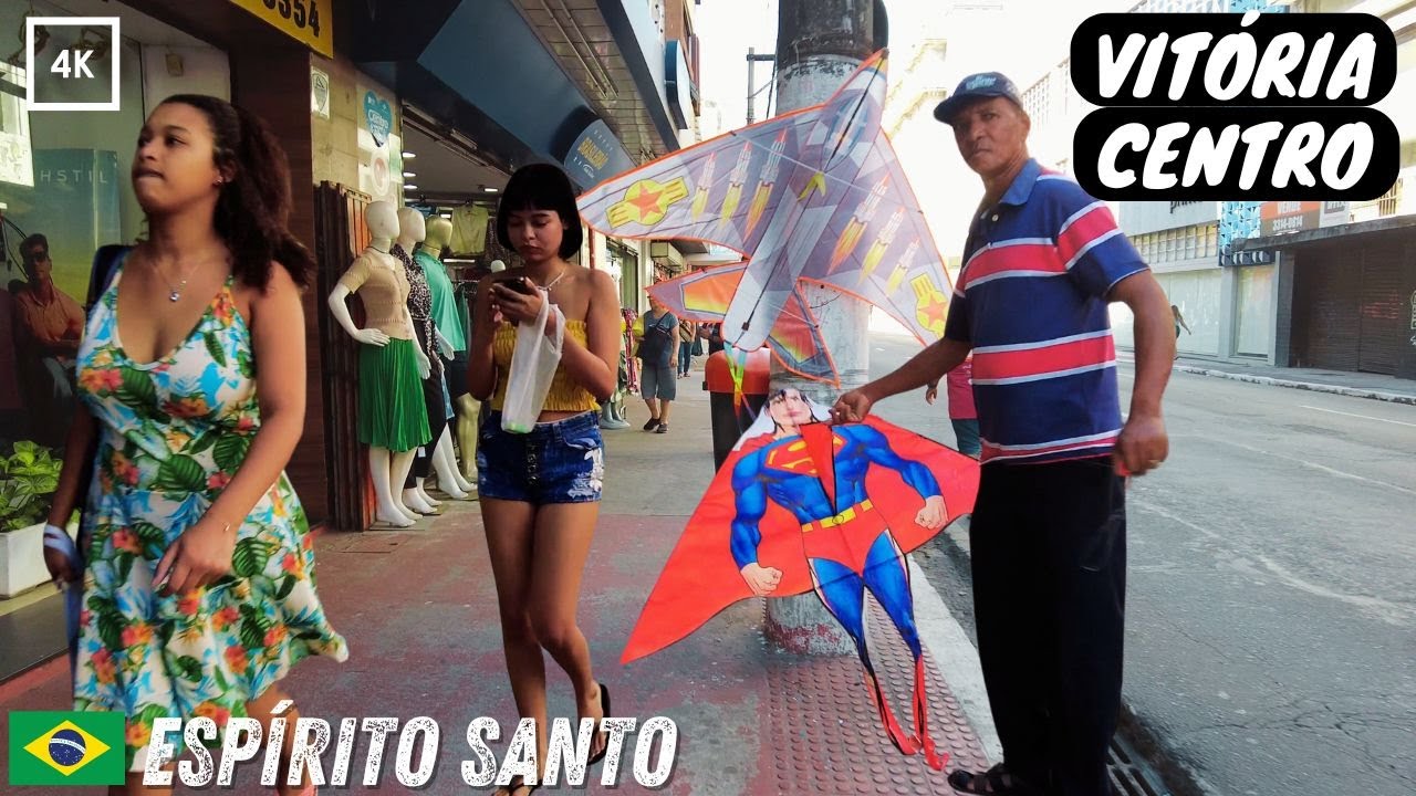 🇧🇷 Walking in Downtown Vitória | The Capital City of Espírito Santo, Brazil | 2024 【 4K 】