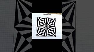 Geometric Square Optical Illusion Art - Art challenge - 3D Trick Art on paper tutorial #ytshorts#art