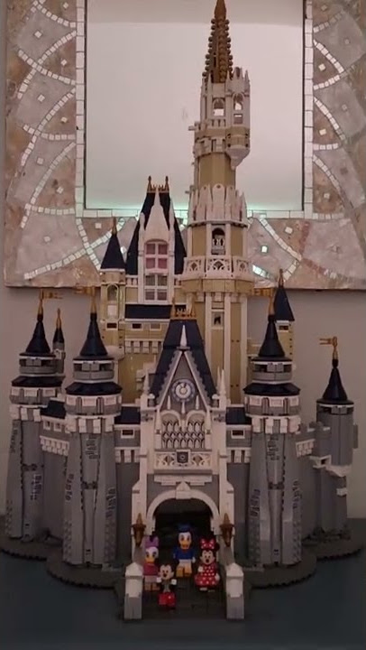 Impressive Disney Castle Lego Build/Fireworks and Projections!🏰#disneycastle #lego #wdw #legodisney