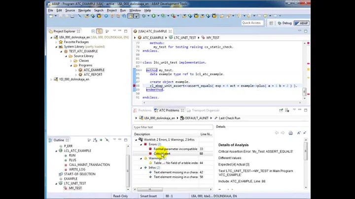 ABAP Test Cockpit (ATC) for Developers in Eclipse