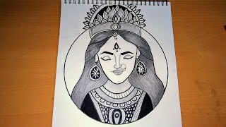Durga Maa Drawing - Pencil Sketch | Navratri Special Drawing | Lavi Arts | Drawing Pictures | Chitra screenshot 2