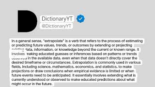 Extrapolate Meaning In English