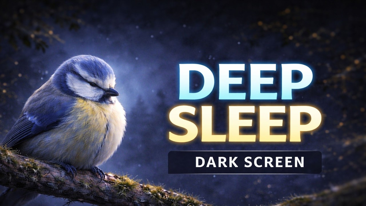 Deep Sleep Bird Sounds on Dark Screen (No Music) | Relaxing Night Nature Audio