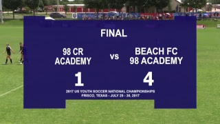 2017 USYS 19/20G 98 CR Academy vs Beach FC 98 Academy Field 8