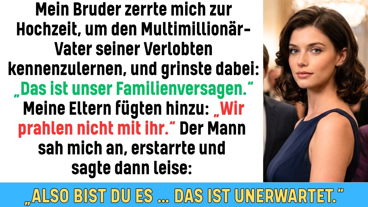 Mein Bruder zerrte mich durch den Ballsaal und stieß dabei mein Wasserglas um. „Das ist unser Familienversagen“, verkündete er laut, während meine Eltern nickten. Ich war ihr schwarzes Schaf, die...