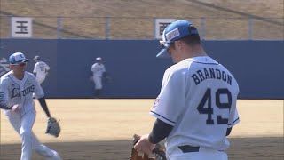 【好プレー】ルーキー・タイシンガーブランドン大河が横っ飛びキャッチ！