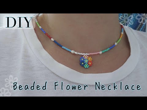 Multi Daisy Flower Bead Necklace - Necklaces